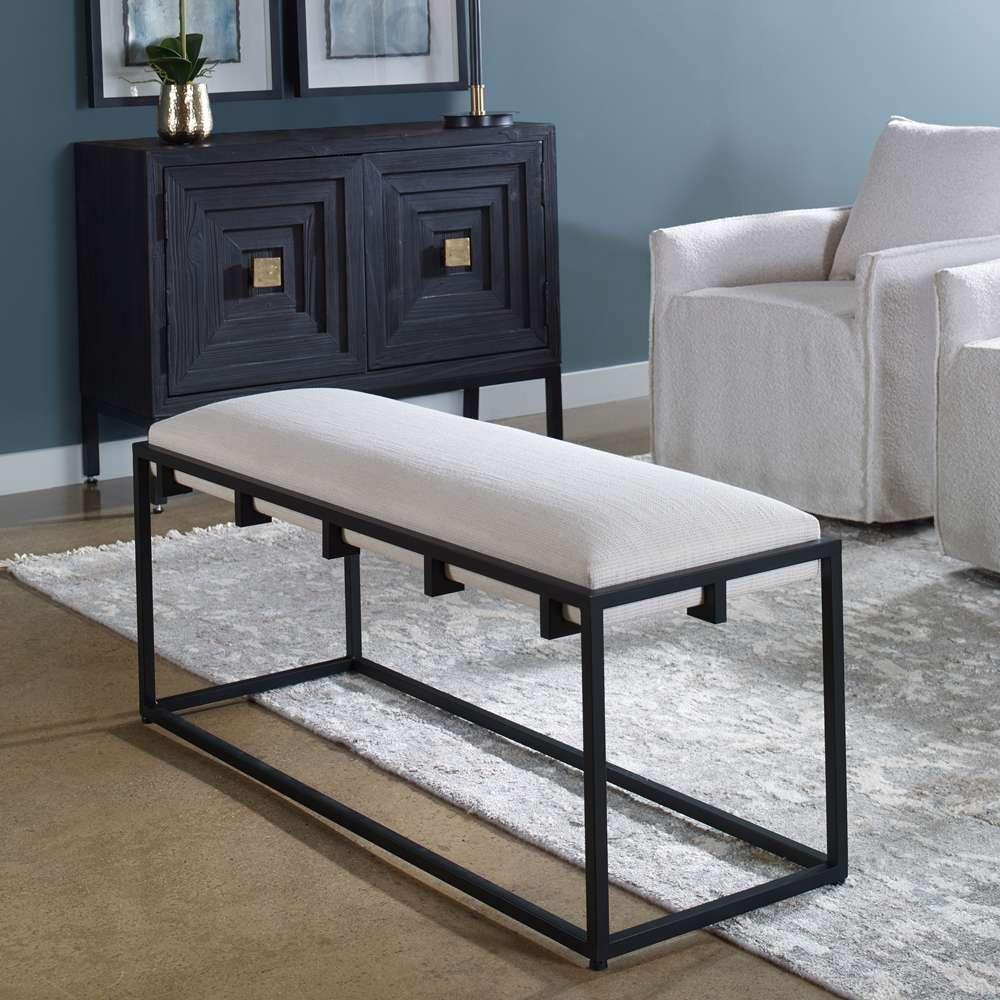 Uttermost - Paradox Iron & Fabric Bench - 23674 veiw 4