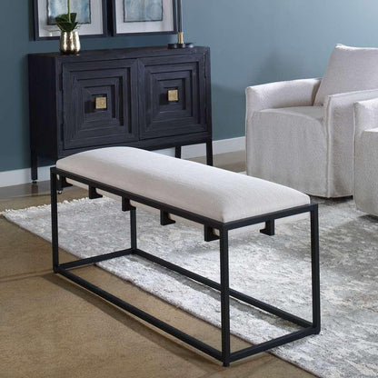 Uttermost - Paradox Iron & Fabric Bench - 23674 veiw 4
