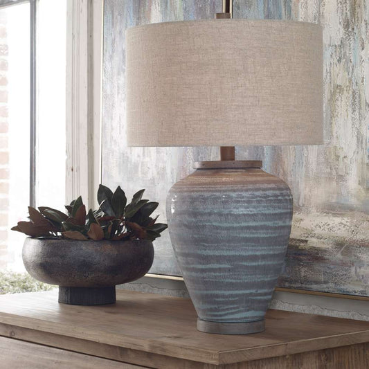 Uttermost - Pelia Light Aqua Table Lamp - 26228-1 veiw 2