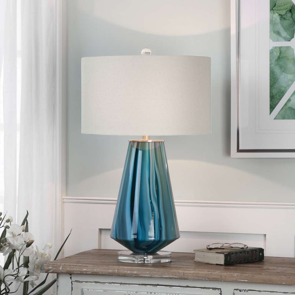 Uttermost - Pescara Teal-Gray Glass Lamp - 27225-1 veiw 2