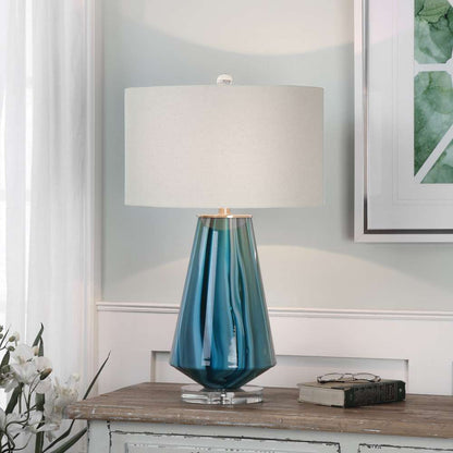 Uttermost - Pescara Teal-Gray Glass Lamp - 27225-1 veiw 2
