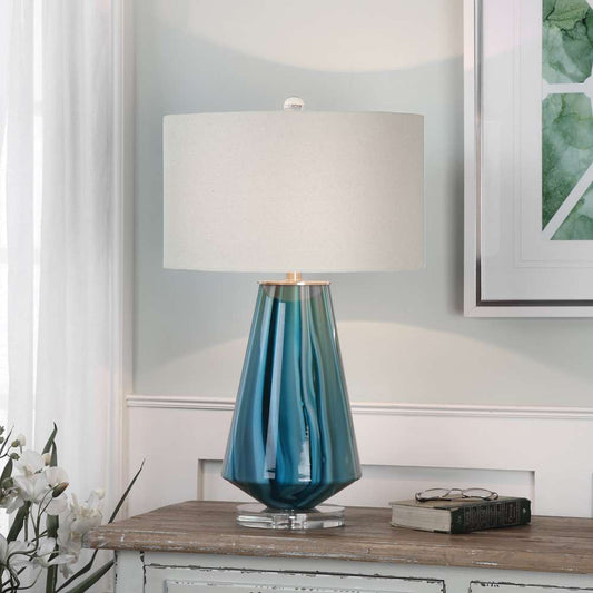 Uttermost - Pescara Teal-Gray Glass Lamp - 27225-1 veiw 2