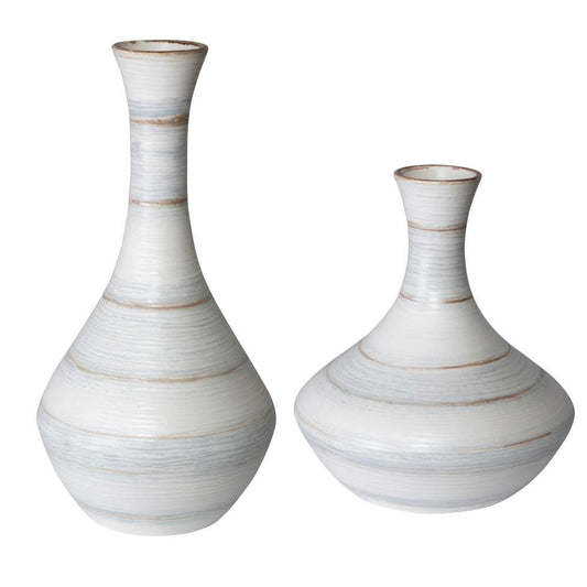 Uttermost - Potter Fluted Striped Vases (Set of 2) - 17964 veiw 1