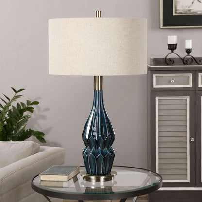 Uttermost - Prussian Blue Ceramic Lamp - 27081-1 veiw 3