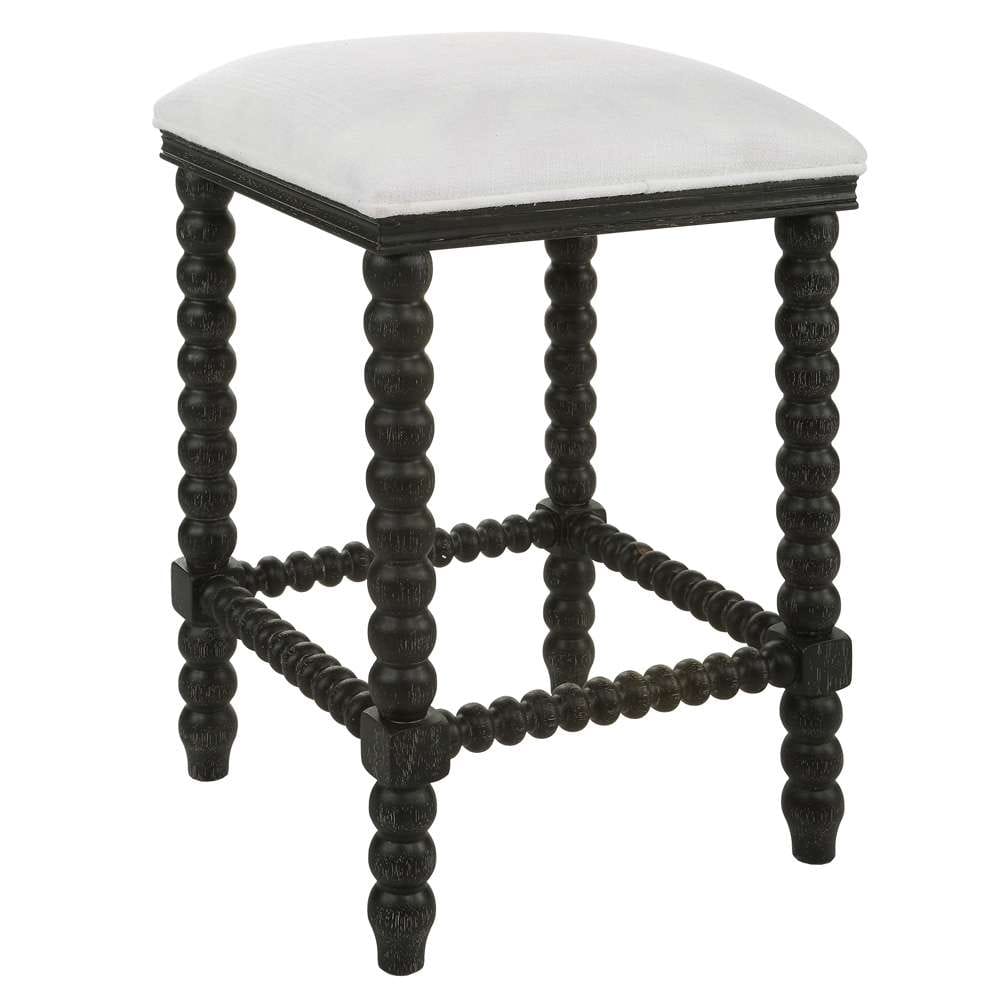 Uttermost - Pryce Black Backless Counter Stool - 23684 veiw 1