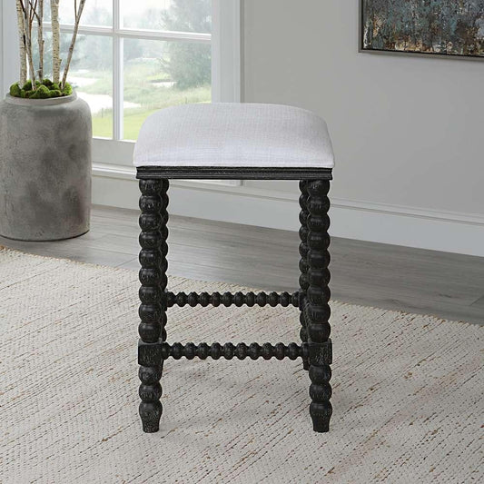 Uttermost - Pryce Black Backless Counter Stool - 23684 veiw 2