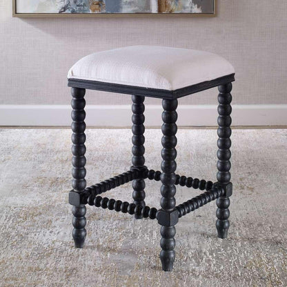 Uttermost - Pryce Black Backless Counter Stool - 23684 veiw 3