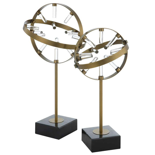 Uttermost - Realm Spherical Brass Sculptures (Set of 2) - 18087 veiw 1