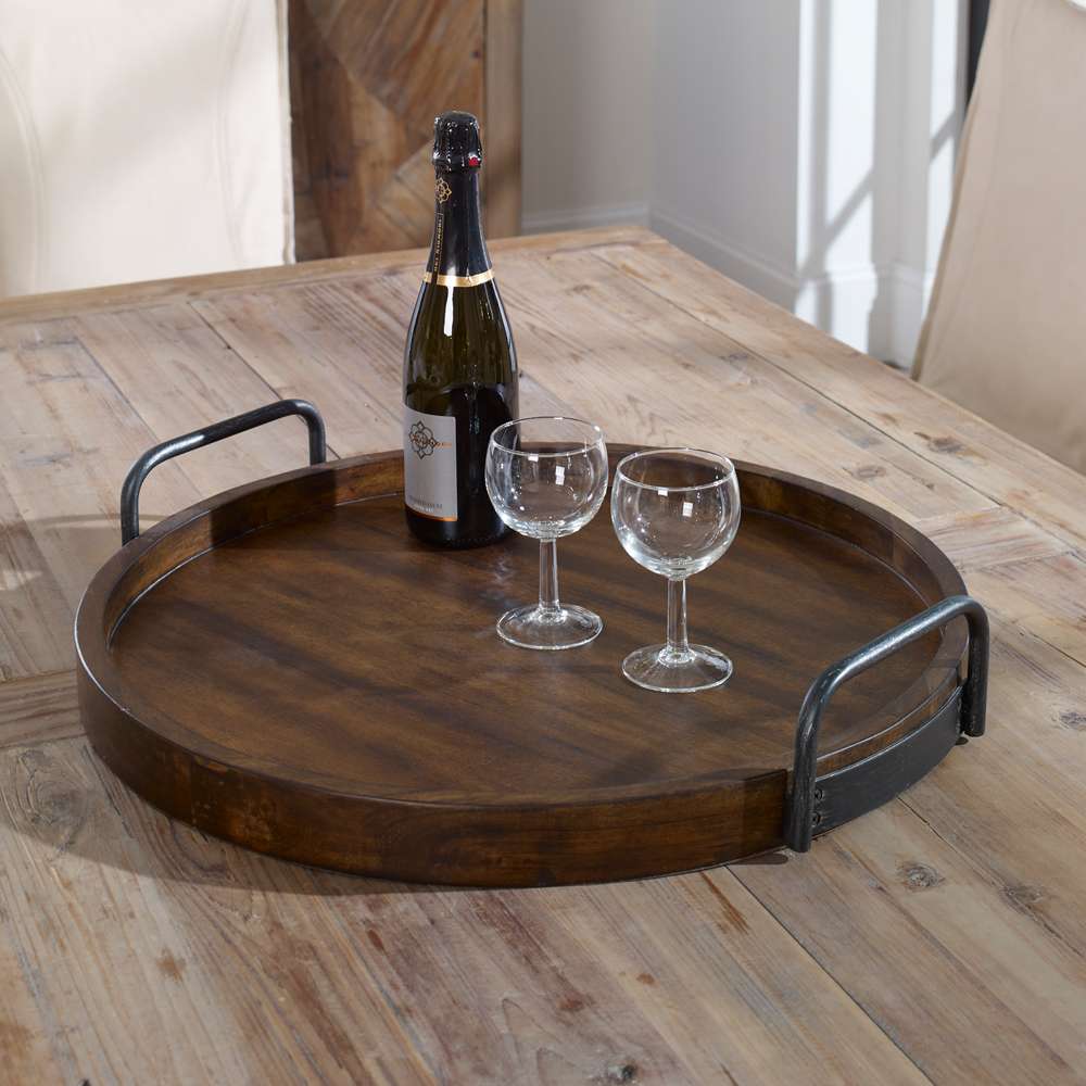 Uttermost - Reine Round Wooden Tray - 18749 veiw 4