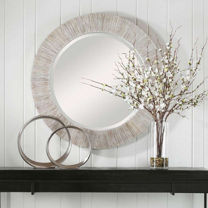 Uttermost - Repose Whitewash Round Mirror - 09785 veiw 4