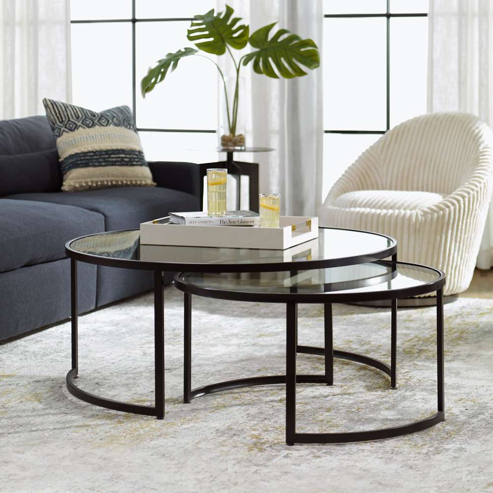 Uttermost - Rhea Black Nesting Coffee Tables (Set of 2) - 25190 veiw 4