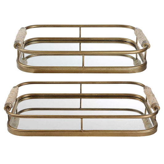 Uttermost - Rosea Brushed Gold Trays (Set of 2) - 18014 veiw 1