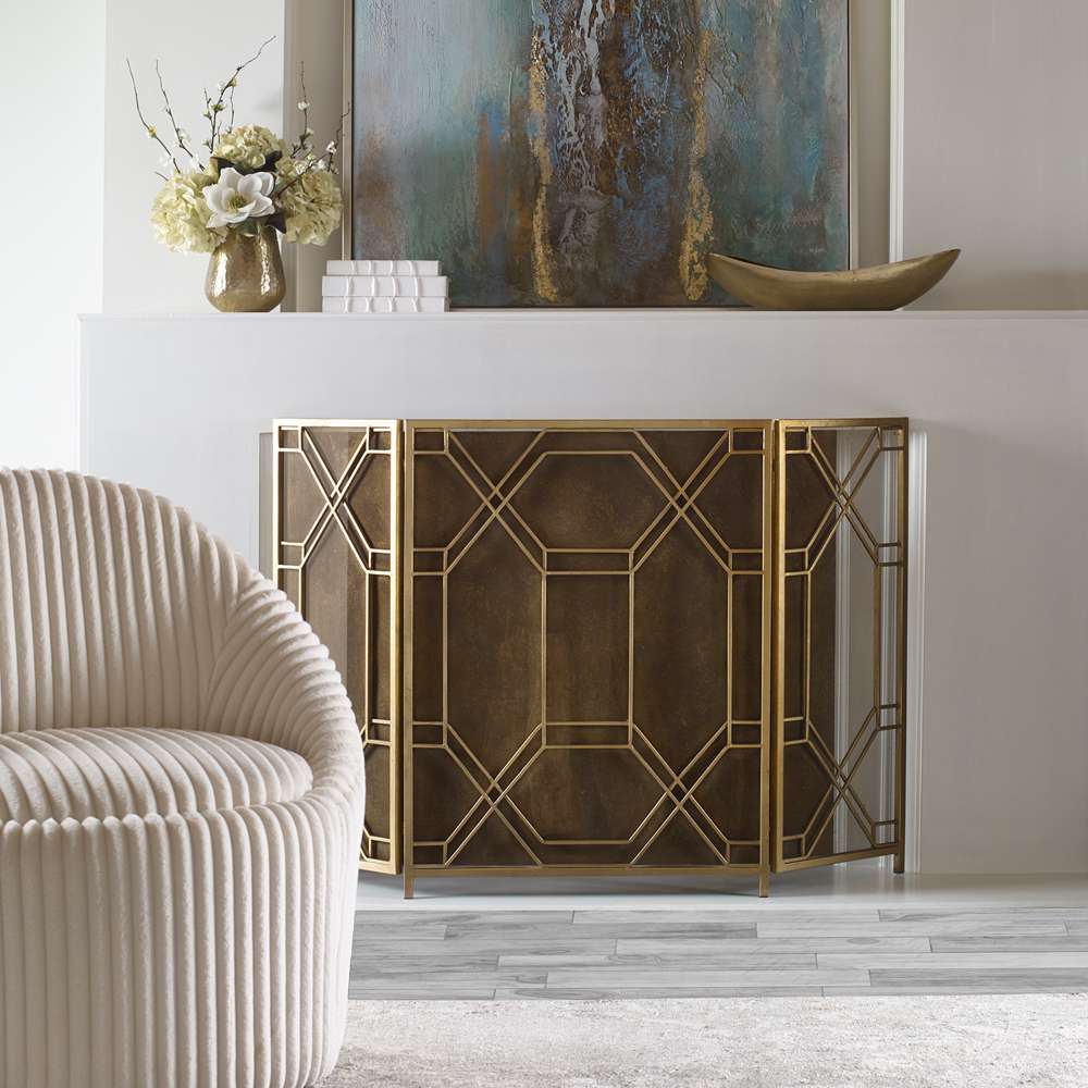 Uttermost - Rosen Gold Fireplace Screen - 18707 veiw 3