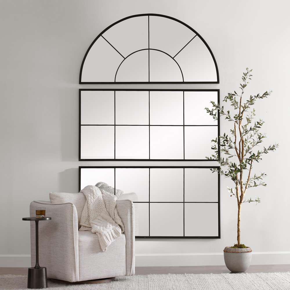 Uttermost - Rousseau Iron Window Arch Mirror - 09733 veiw 2