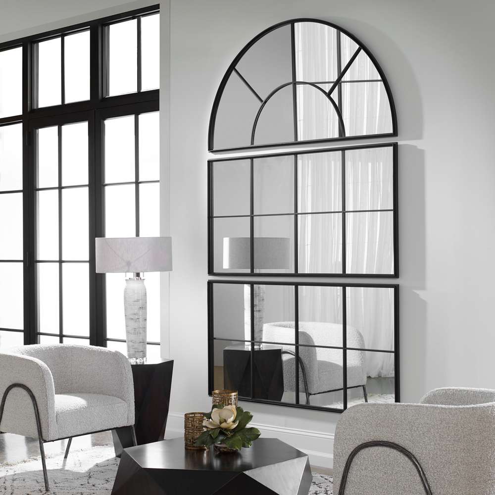 Uttermost - Rousseau Iron Window Arch Mirror - 09733 veiw 4
