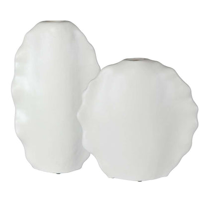 Uttermost - Ruffled Feathers Modern White Vases (Set of 2) - 17963 veiw 1