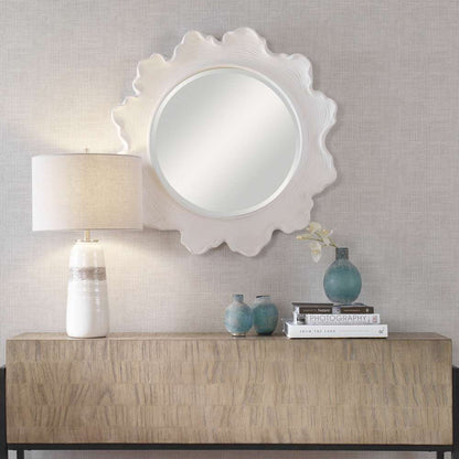 Uttermost - Sea Coral White Round Mirror - 09797 veiw 2