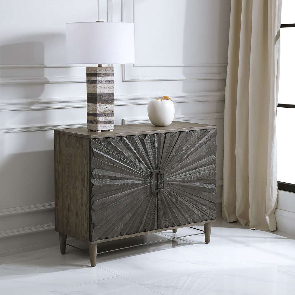 Uttermost - Shield Gray Oak 2 Door Cabinet - 25085 veiw 2