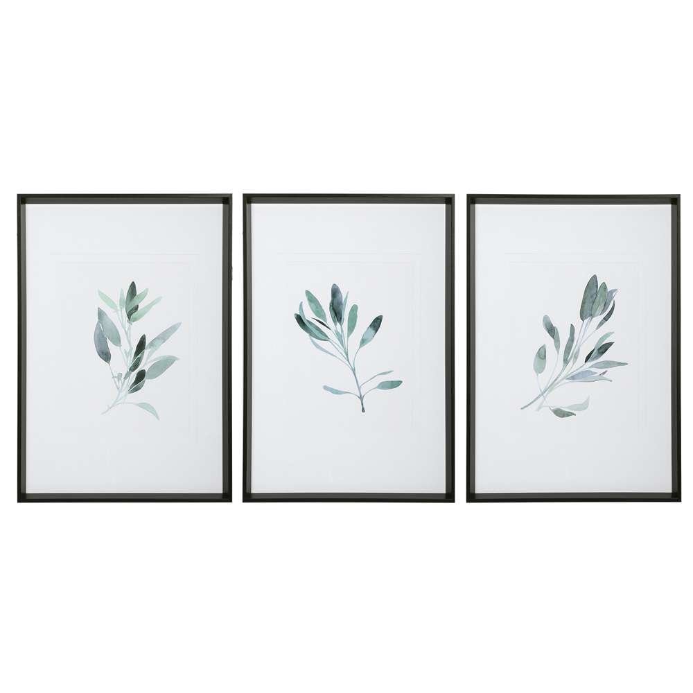 Uttermost - Simple Sage Watercolor Prints (Set of 3) - 33723 veiw 1