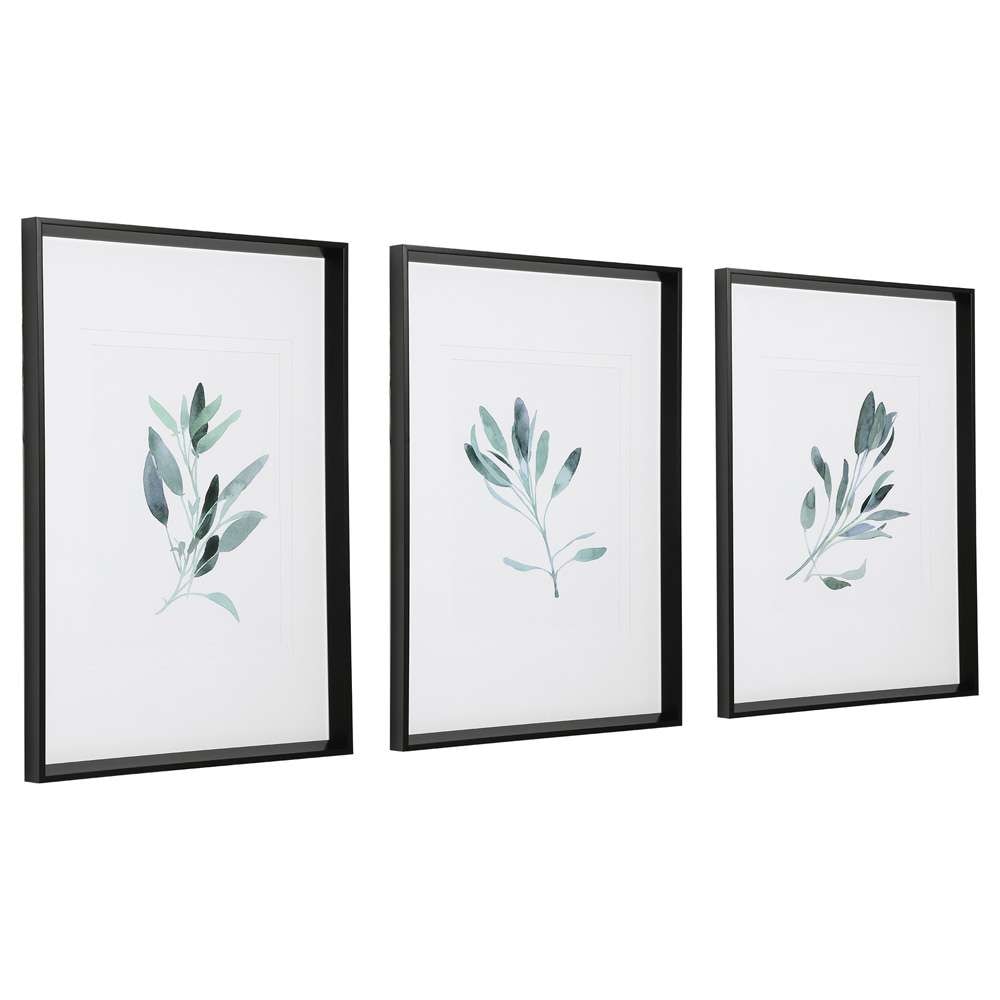 Uttermost - Simple Sage Watercolor Prints (Set of 3) - 33723 veiw 3