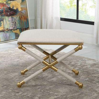Uttermost - Socialite White Small Bench - 23732 veiw 2
