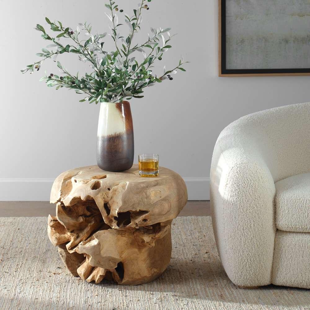 Uttermost - Sola Handcrafted Teak Side Table - 22925 veiw 2