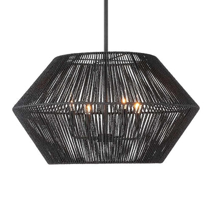 Uttermost - Suva 4 Light Black Rope Pendant - 21589 veiw 1