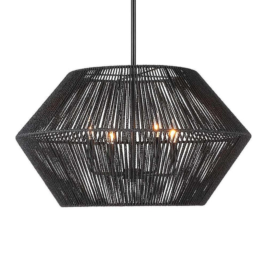 Uttermost - Suva 4 Light Black Rope Pendant - 21589 veiw 1