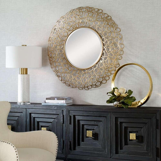 Uttermost - Swirl Round Gold Mirror - 09850 veiw 2