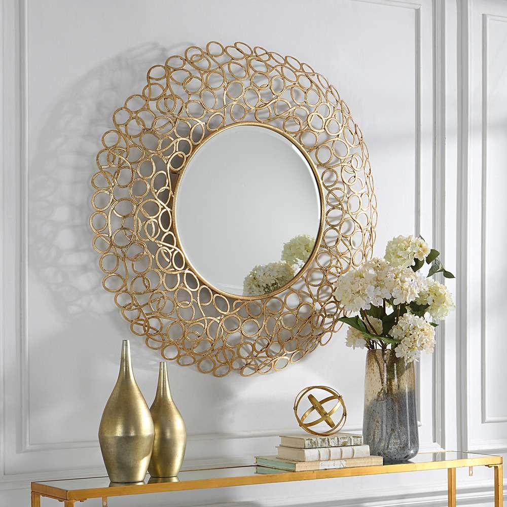 Uttermost - Swirl Round Gold Mirror - 09850 veiw 3