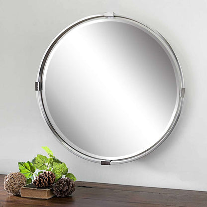Uttermost - Tazlina Brushed Nickel Round Mirror - 09109 veiw 2