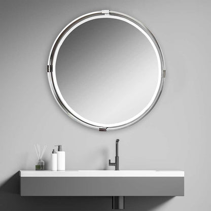 Uttermost - Tazlina Brushed Nickel Round Mirror - 09109 veiw 3