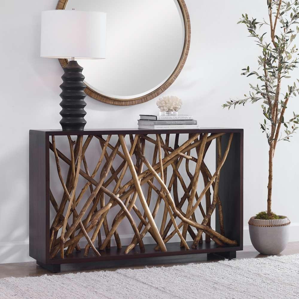 Uttermost - Teak Maze Console Table - 22901 veiw 2