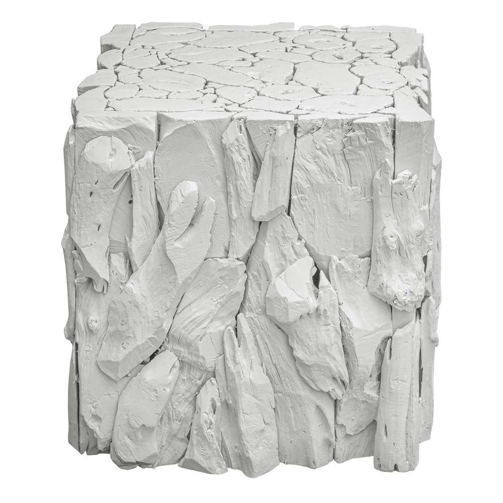 Uttermost - Teak Root White Bunching Cube - 25241 veiw 1