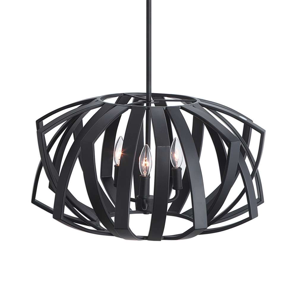 Uttermost - Thales Black Geometric 3 Light Pendant - 22137 veiw 2