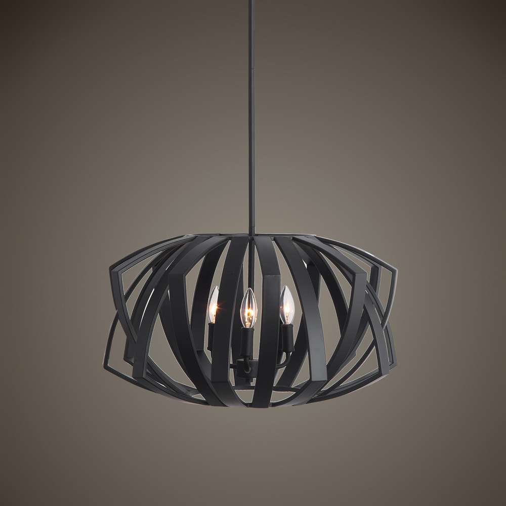 Uttermost - Thales Black Geometric 3 Light Pendant - 22137 veiw 3