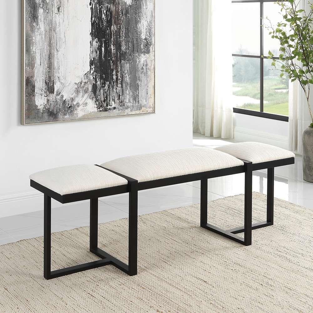 Uttermost - Triple Cloud Modern Upholstered Bench - 23761 veiw 2