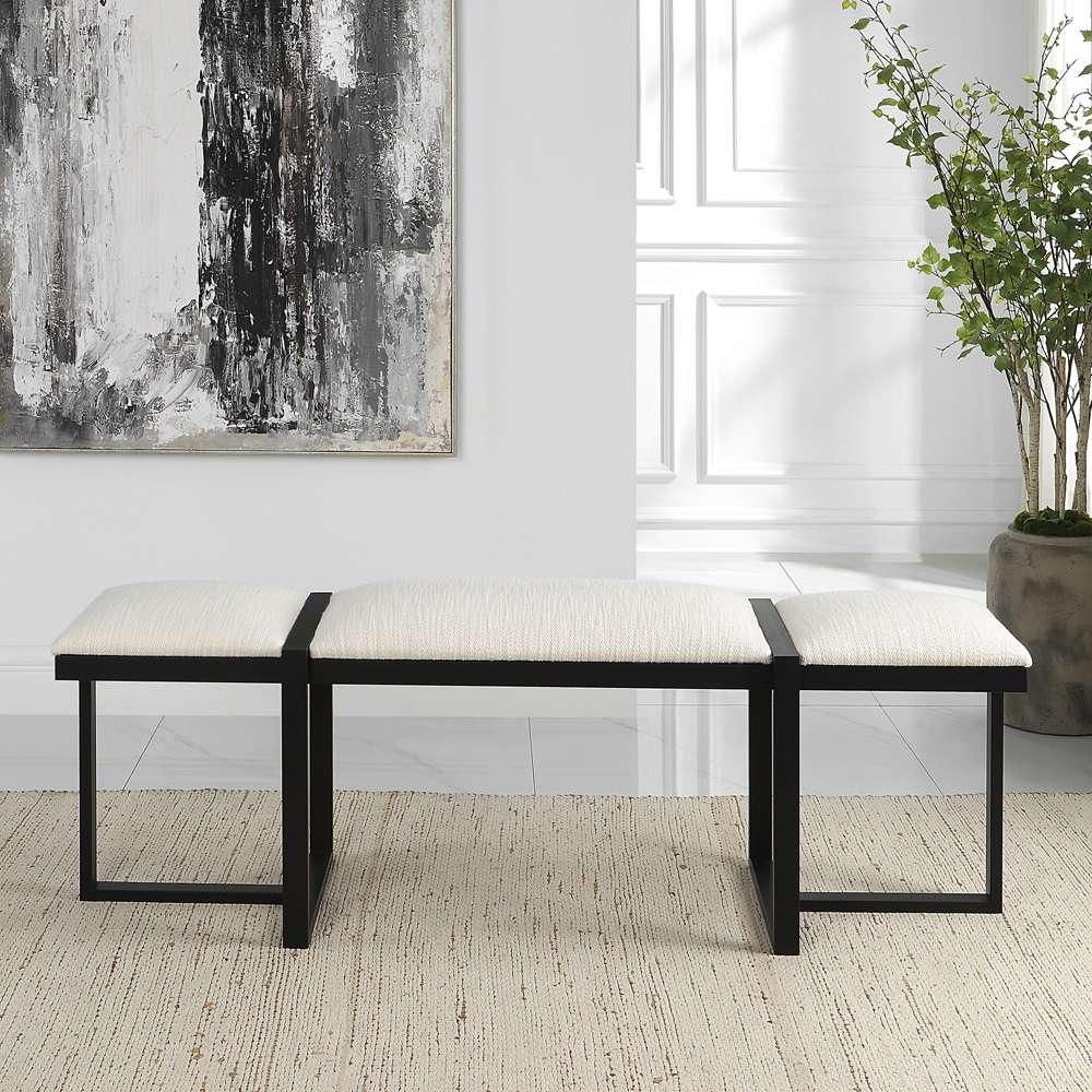Uttermost - Triple Cloud Modern Upholstered Bench - 23761 veiw 3