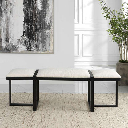 Uttermost - Triple Cloud Modern Upholstered Bench - 23761 veiw 3