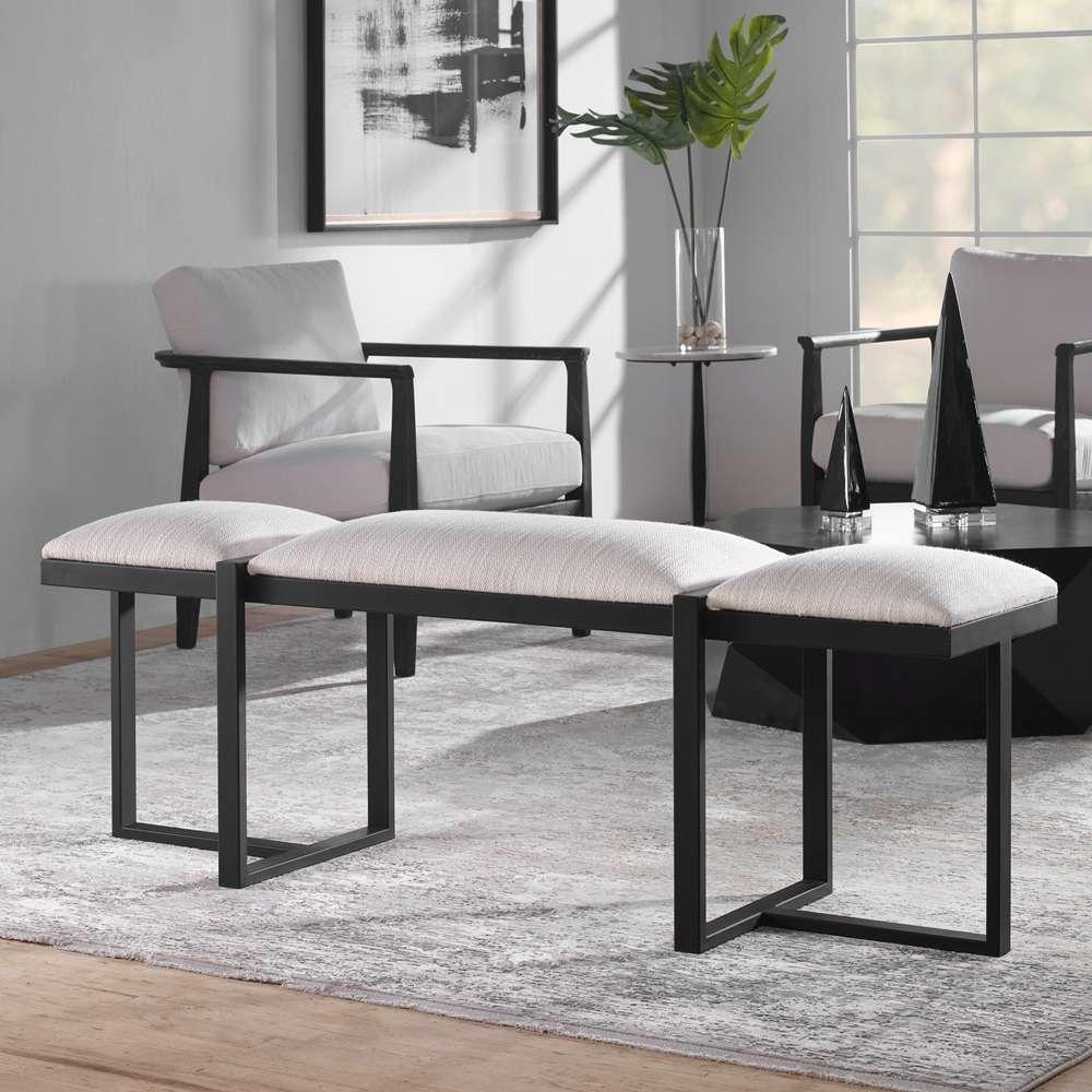 Uttermost - Triple Cloud Modern Upholstered Bench - 23761 veiw 4