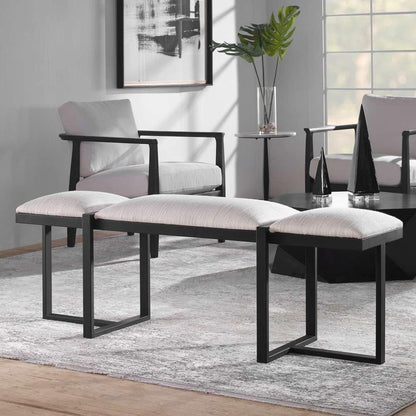 Uttermost - Triple Cloud Modern Upholstered Bench - 23761 veiw 4