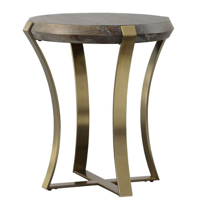 Uttermost - Unite Brass Leg Wood Side Table - 22940 veiw 1