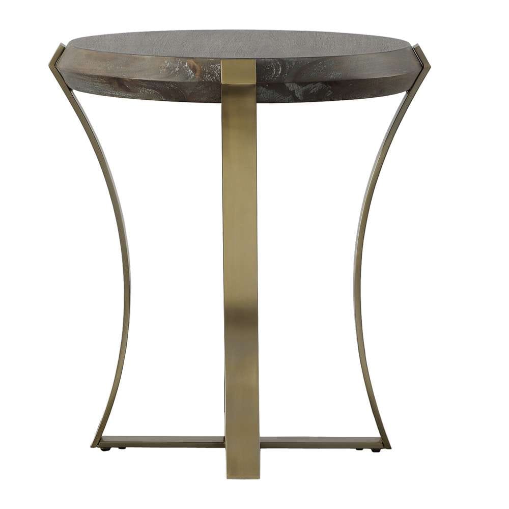 Uttermost - Unite Brass Leg Wood Side Table - 22940 veiw 2