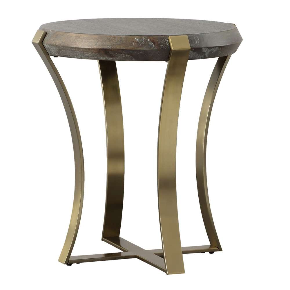 Uttermost - Unite Brass Leg Wood Side Table - 22940 veiw 4