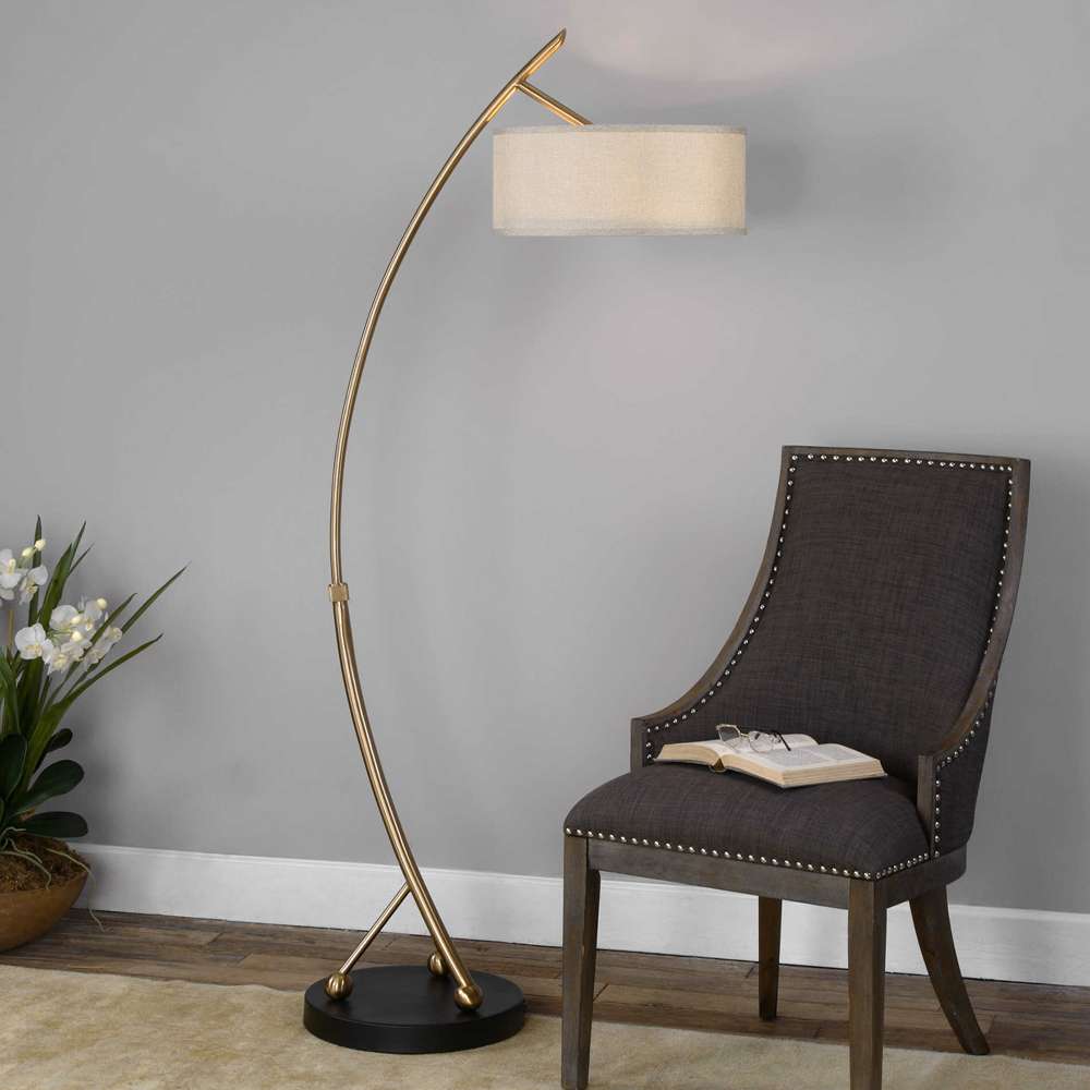 Uttermost - Vardar Curved Brass Floor Lamp - 28089-1 veiw 2