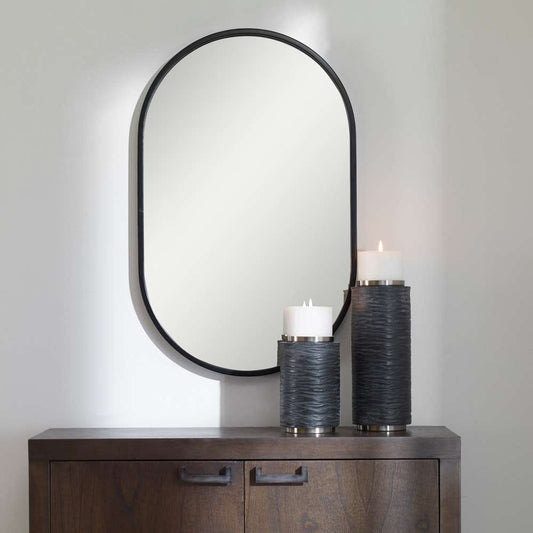 Uttermost - Varina Minimalist Black Oval Mirror - 09735 veiw 2