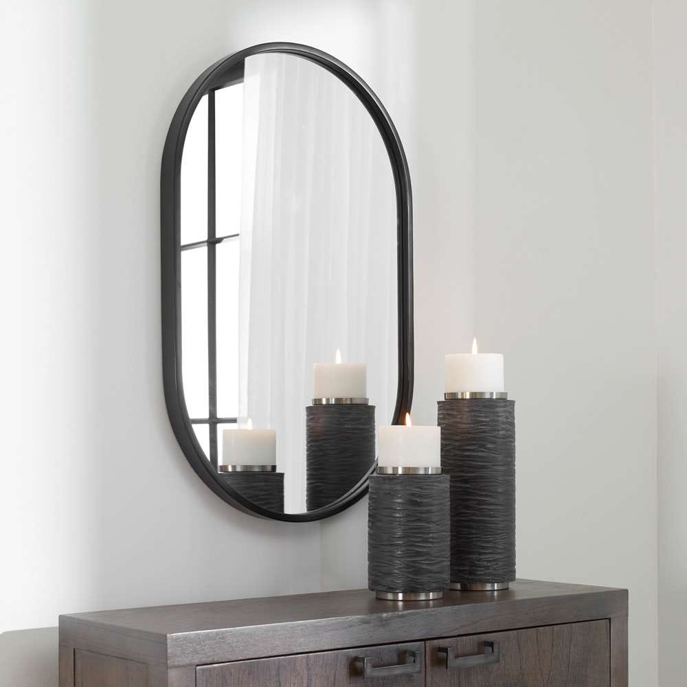 Uttermost - Varina Minimalist Black Oval Mirror - 09735 veiw 3