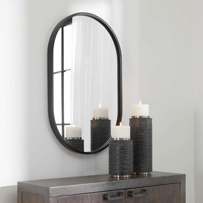 Uttermost - Varina Minimalist Black Oval Mirror - 09735 veiw 3