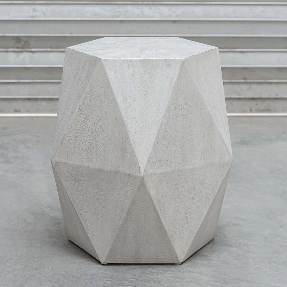 Uttermost - Volker White Geometric Accent Table - 25273 veiw 3