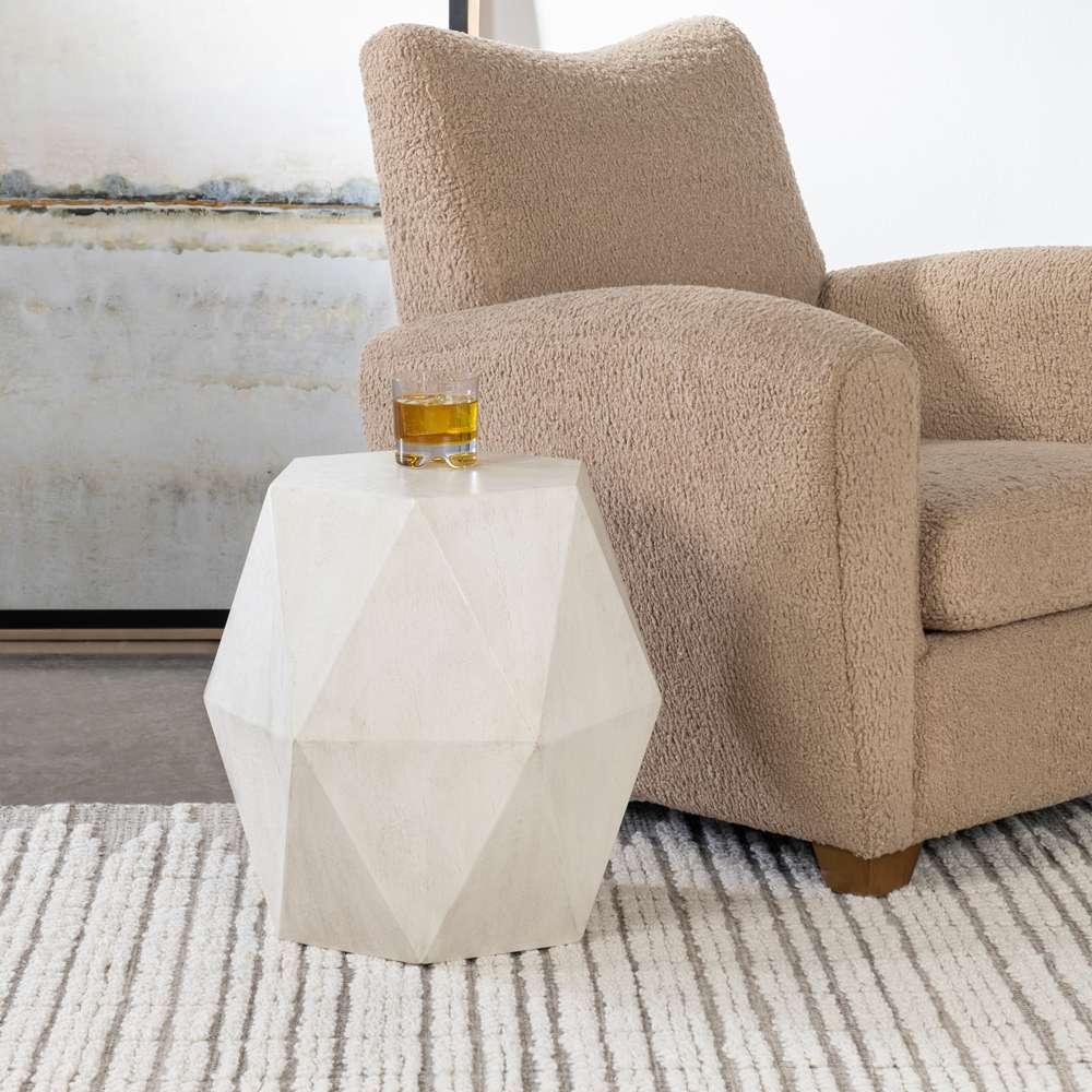 Uttermost - Volker White Geometric Accent Table - 25273 veiw 4